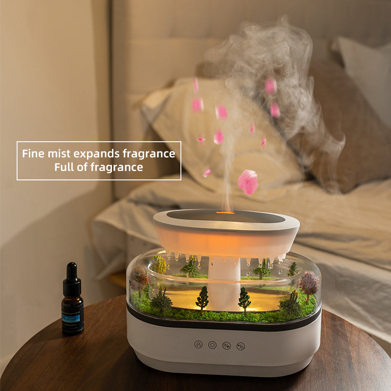 Zarusky™ Rain Cloud 3-in-1 Ambient Humidifier – Raindrop Aroma Diffuser & White Noise Sleep Aid