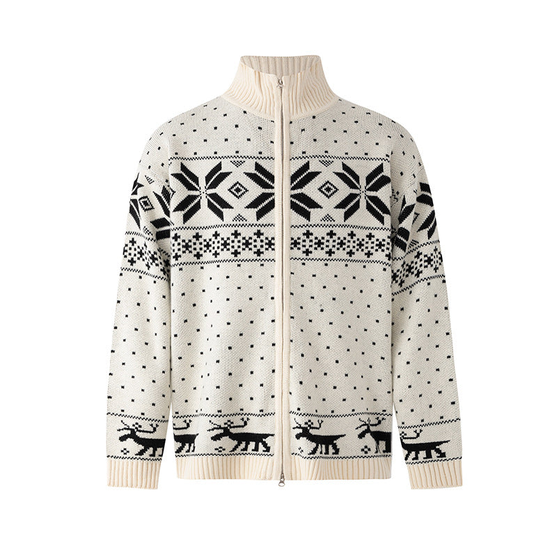 Men’s Luxe Casual Knit Cardigan – Winter Loose-Fit Stand Collar Sweater | Warm Premium Couple Outerwear