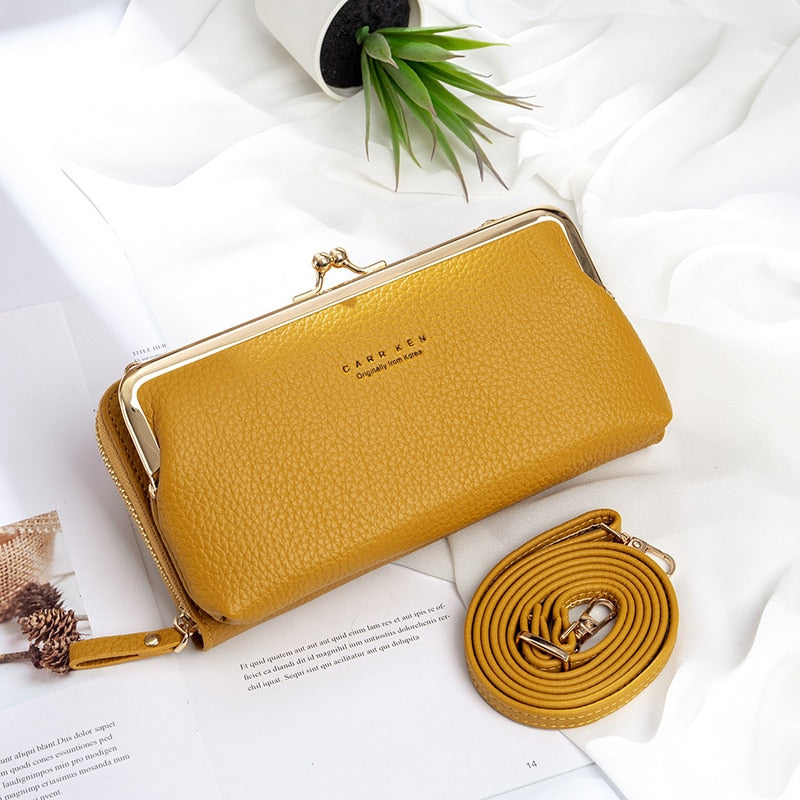 Zarusky Matte Leather Crossbody Bag - Small Shoulder Messenger Purse