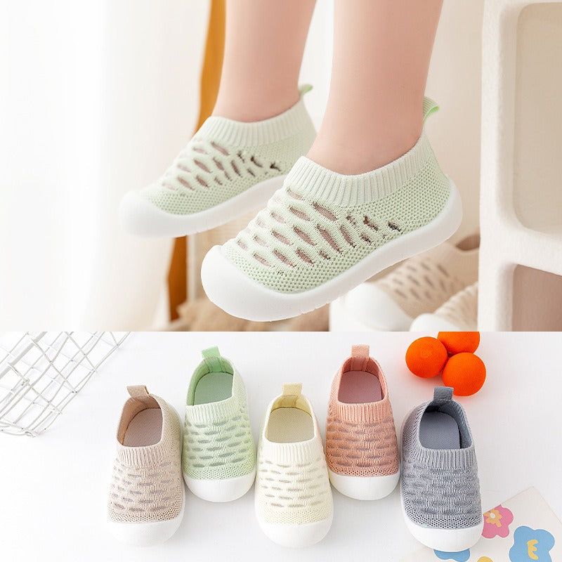 Baby Walking Shoes - Soft Sole Anti-Slip Indoor Shoes for Boys & Girls | Breathable Mesh First Walkers