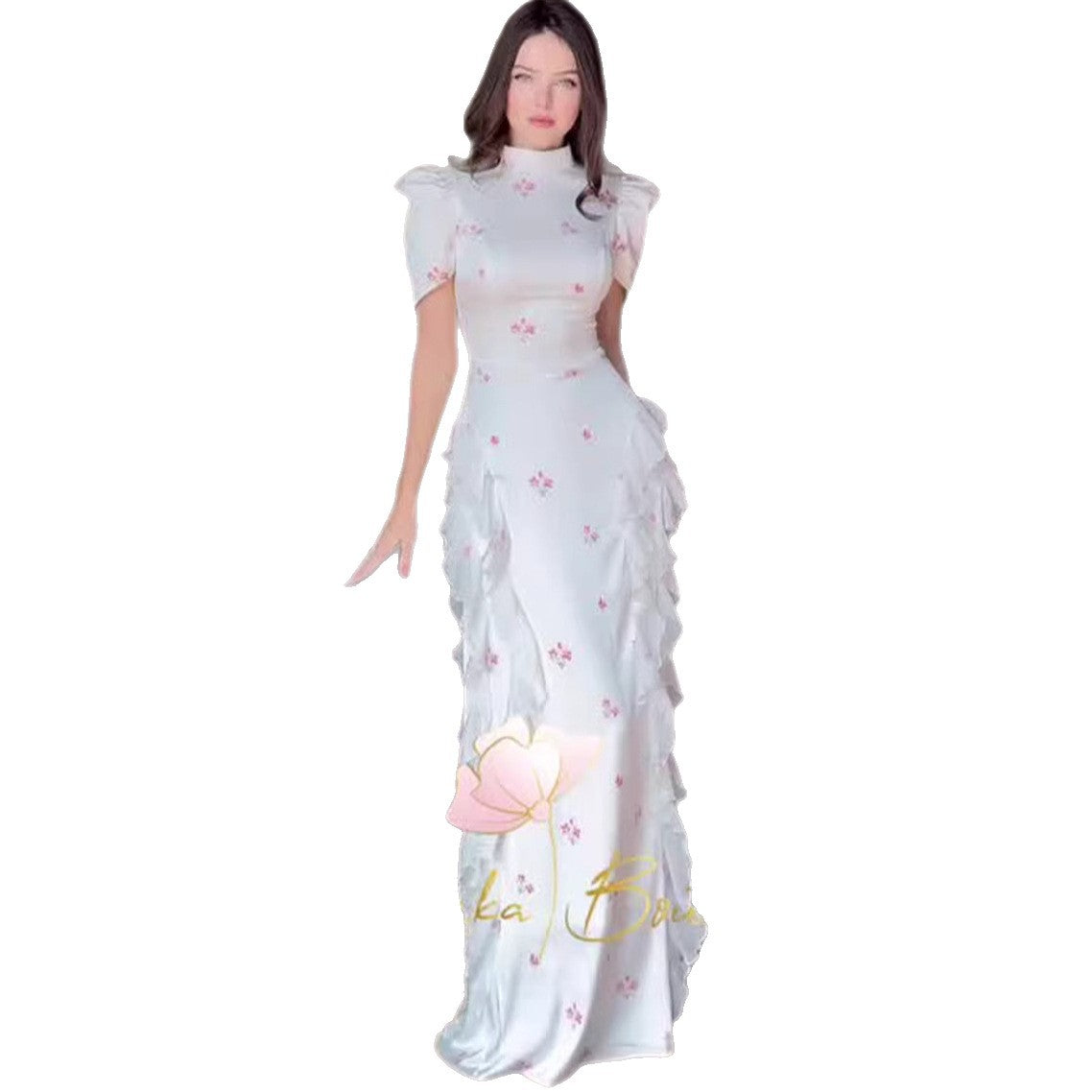 Sweet Floral Maxi Dress – Elegant Long Crochet Lace Women’s Dress | S–XXL