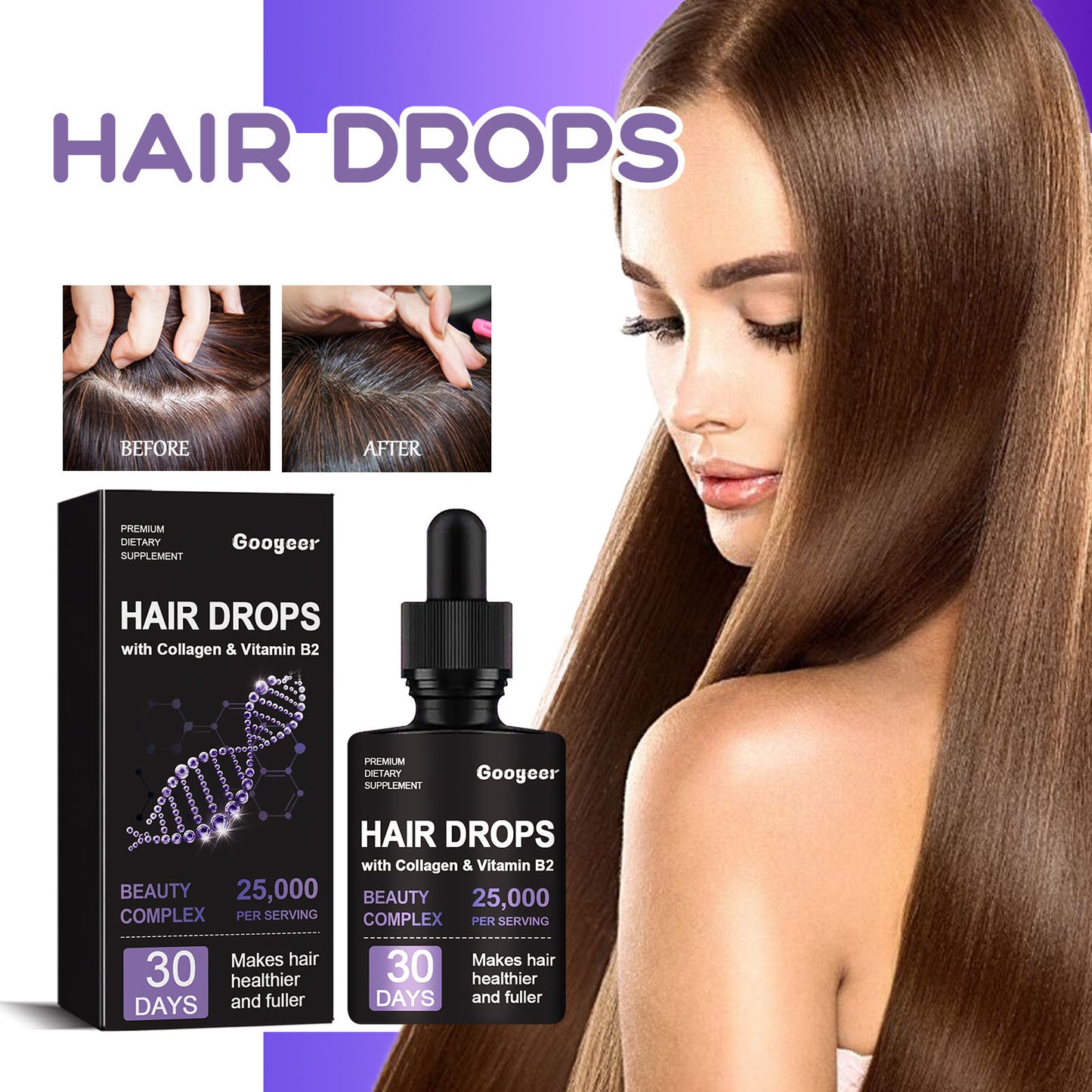 Zarusky Hair Follicle Dense Hair Drops - Repair & Nourish Hair Roots for Thicker Hair