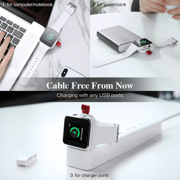 Portable Magnetic Apple Watch Charger | Cable-Free USB Wireless Charging Dock for iWatch Series 1-11, SE & Ultra