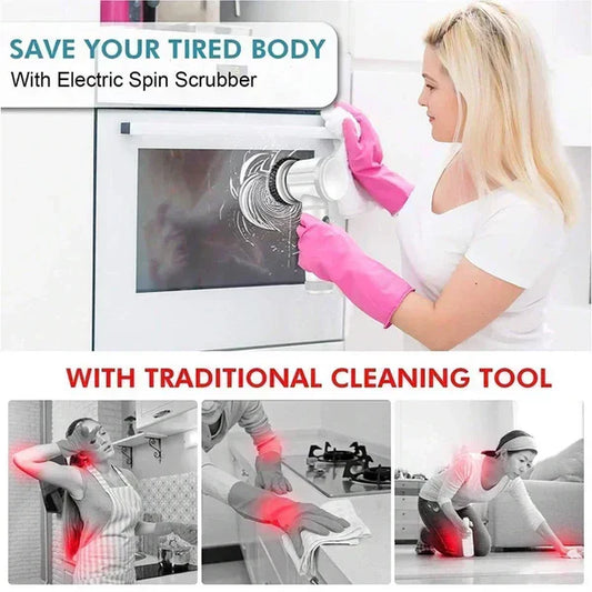 Electric Spin Scrubber - 5-in-1 Power Cleaning Brush for Bathroom & Home | Zarusky