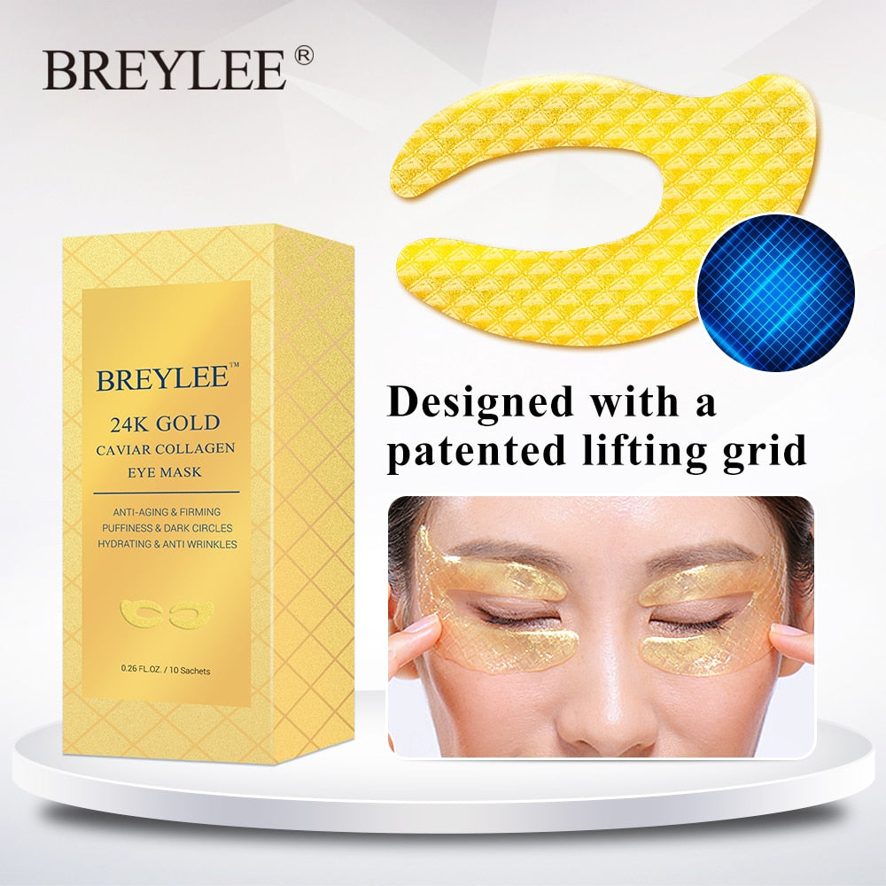 Zarusky 24K Gold & Caviar Luxury Eye Lift Patches – Collagen Anti-Aging Treatment