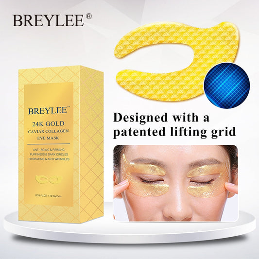 Zarusky 24K Gold & Caviar Luxury Eye Lift Patches – Collagen Anti-Aging Treatment