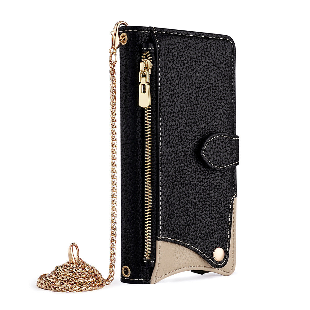 Mirror Makeup Crossbody Phone Case for iPhone – Card Slot, Stand Function & Stylish Strap | Compatible with iPhone 13 / 15 / 16 / 17 Pro Max