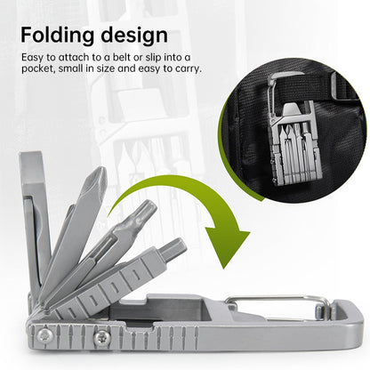 12-in-1 Portable Multitool Screwdriver Set, Folding EDC Pocket Tool with Bottle Opener for Camping, Hiking & Outdoor Repair