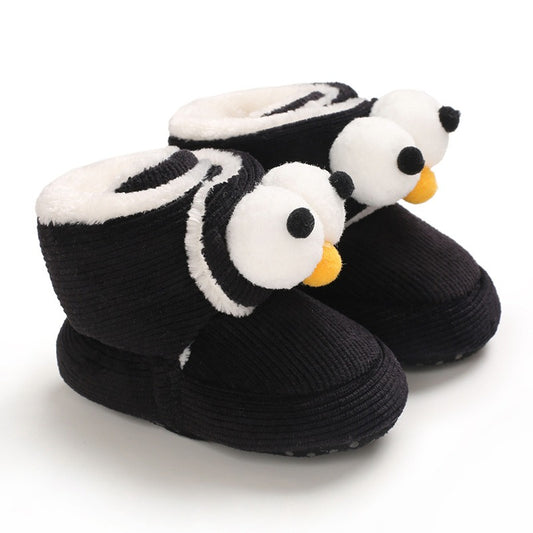 Baby Winter Boots - Warm Plush Cotton Shoes with Soft Sole for 0-1 Year Old | Cute Cartoon High-Top Baby Shoes
