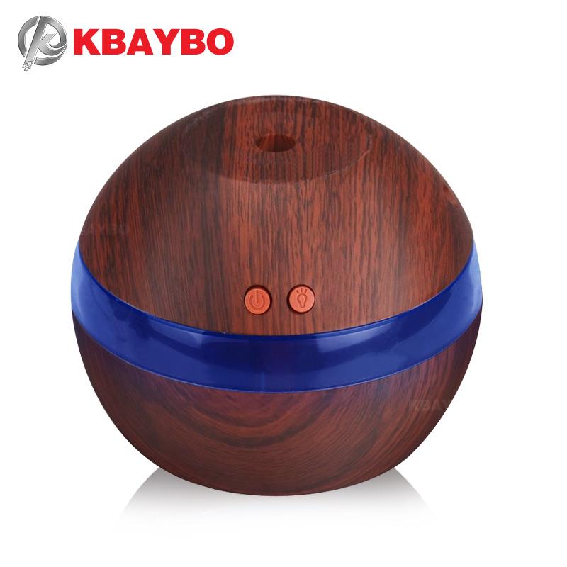 Wooden Aroma Humidifier with LED Light – USB Ultrasonic Essential Oil Diffuser (290ml)