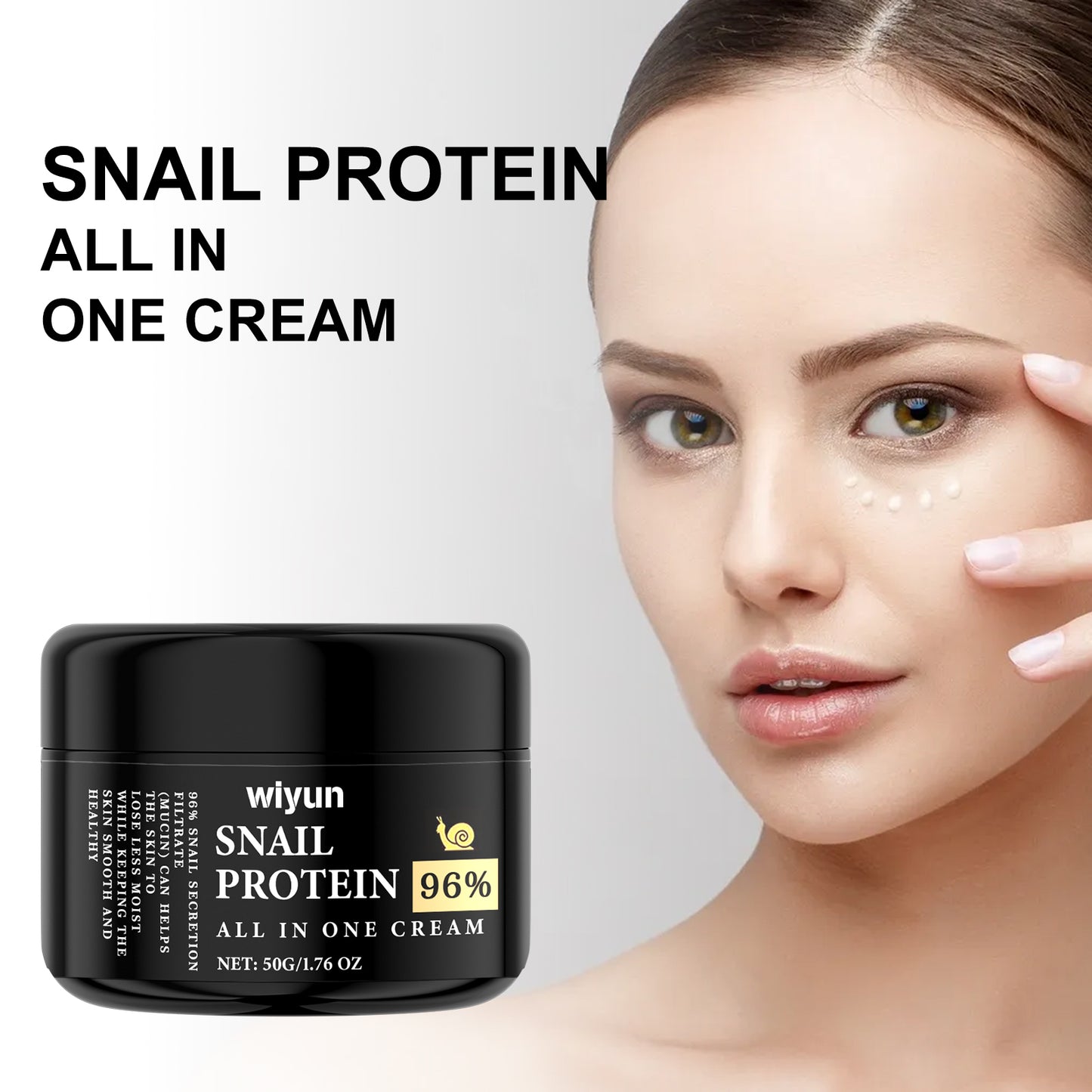 Zarusky Snail Protein All In One Cream - Hydrating Brightening Face Moisturizer