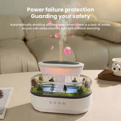 Raindrop-style aroma humidifier with soothing LED lights and white noise. Gently diffuses essential oils to create a calm, relaxing home environment.e.