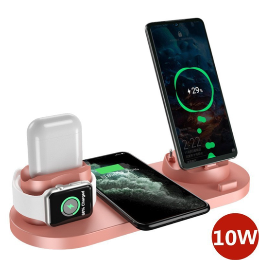6 in 1 Wireless Charger Station - Fast Charging Dock for iPhone, Apple Watch & AirPods