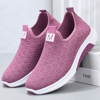 Summer Korean Mesh Comfortable Women Shoes - Breathable Hollow Sports Walking Sneakers