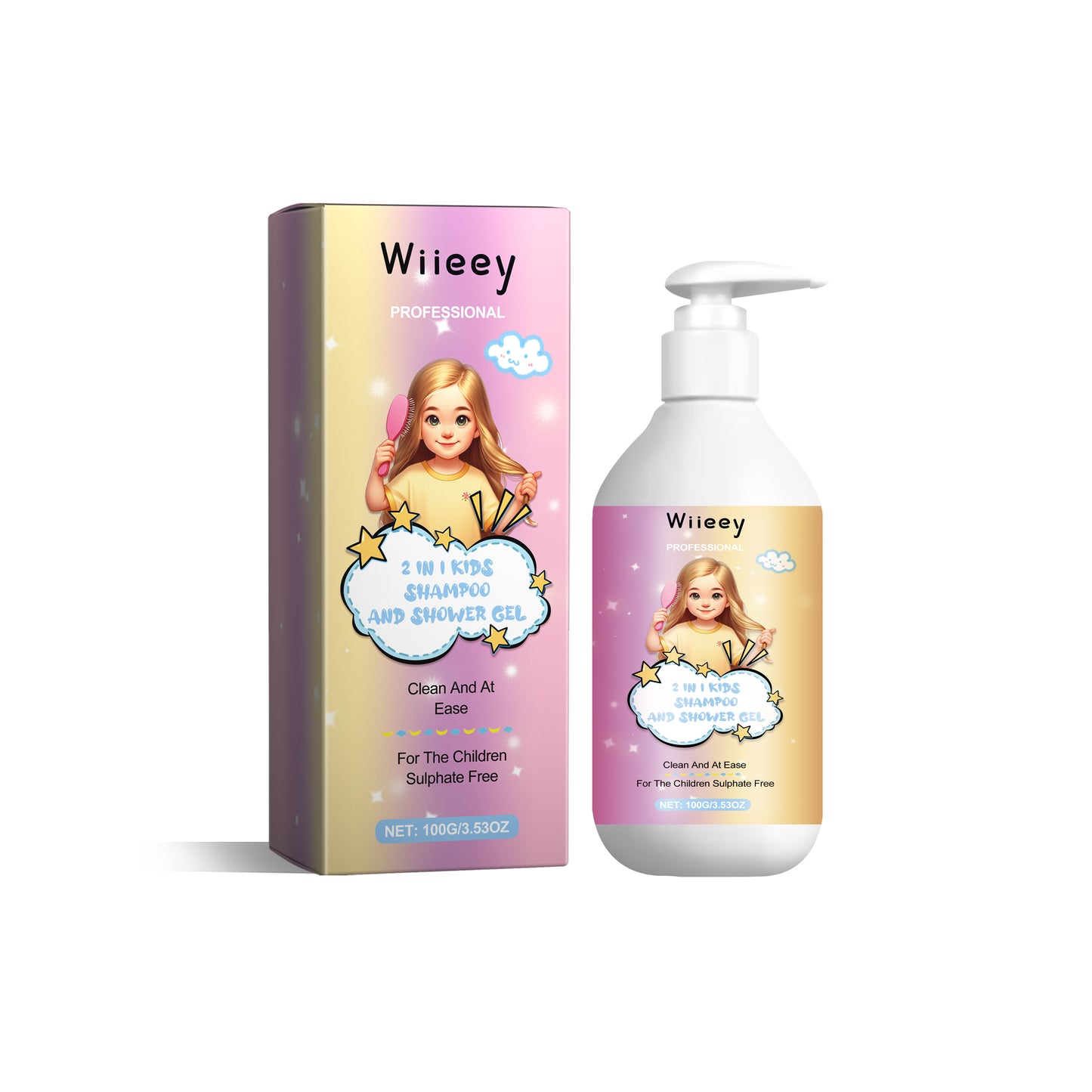 2-in-1 Kids Shampoo & Shower Gel | Gentle Cleanse + Dry Hair Repair | Scalp Massage Formula | Tear-Free, Smooth & Soft Hair for Children