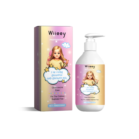 2-in-1 Kids Shampoo & Shower Gel | Gentle Cleanse + Dry Hair Repair | Scalp Massage Formula | Tear-Free, Smooth & Soft Hair for Children