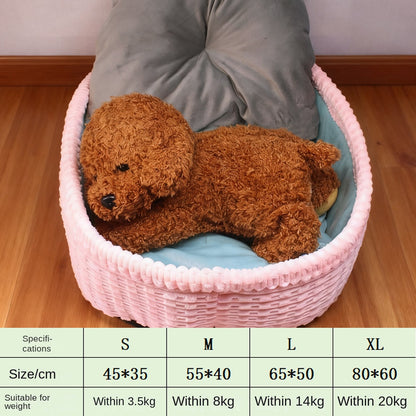 Cozy winter dog house bed with half-enclosed design. Warm, soft, and secure—perfect for dogs and cats seeking comfort and privacy.