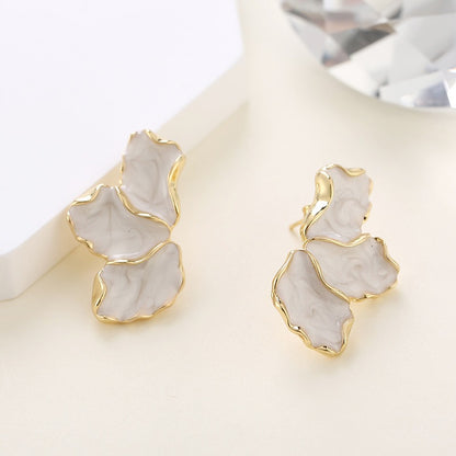 Maple Leaf Flower Earrings for Women – Light Luxury Colorful Petal Enamel (Oil Dropping) Earrings, Elegant & Fashionable Jewelry