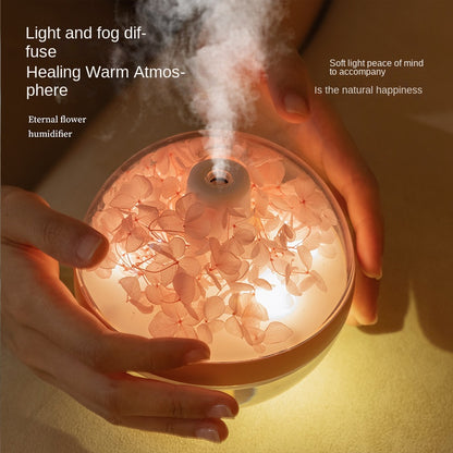 Romantic atmosphere light humidifier with gentle mist hydration. Perfect Valentine’s Day gift for bedroom, bedside, and cozy home décor.