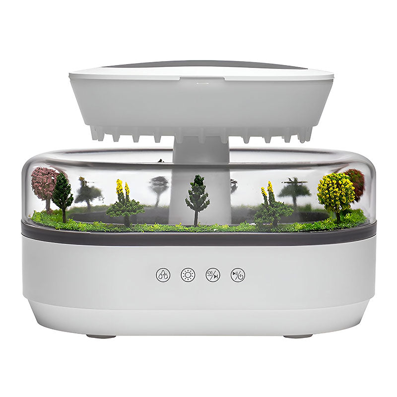 Raindrop-style aroma humidifier with soothing LED lights and white noise. Gently diffuses essential oils to create a calm, relaxing home environment.e.