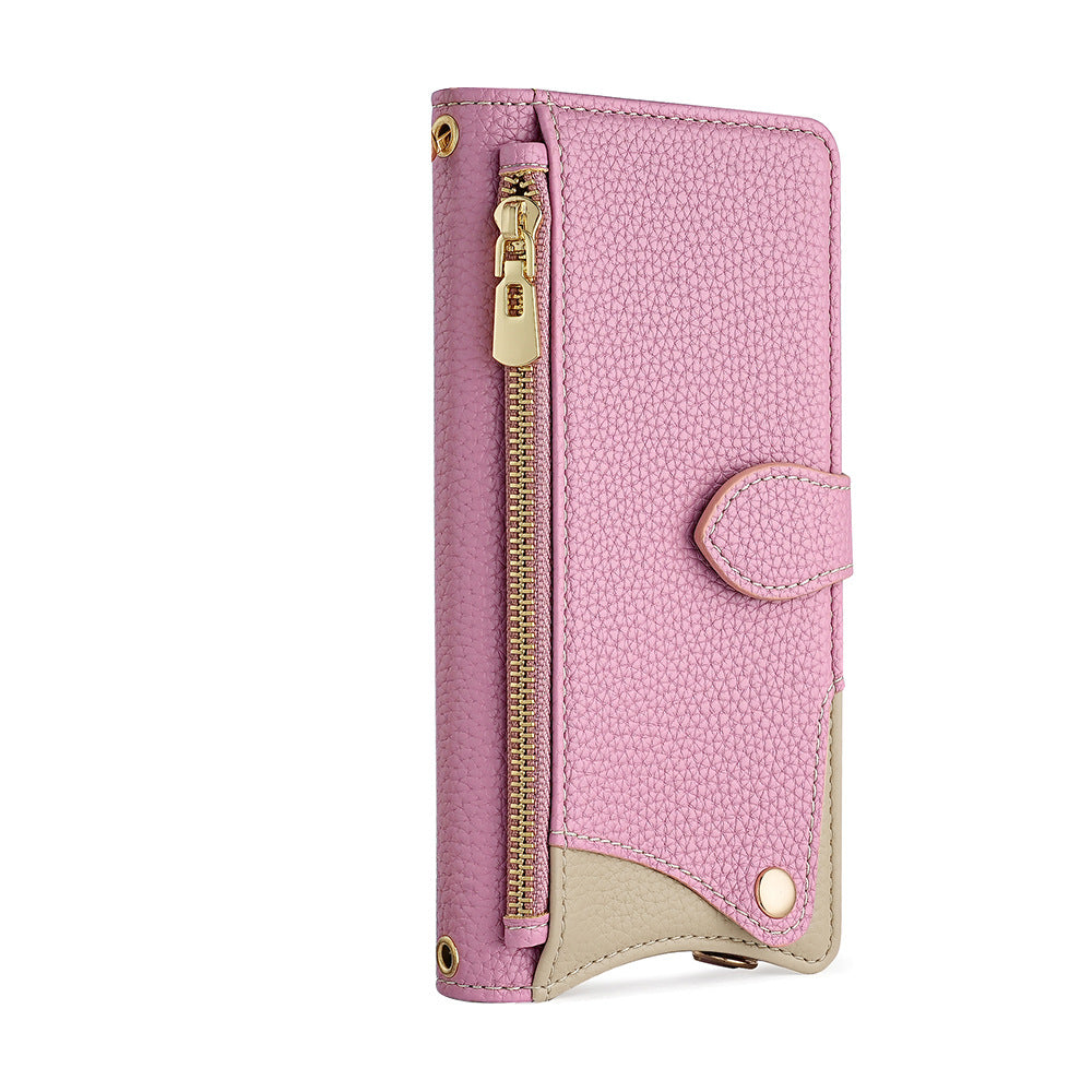 Mirror Makeup Crossbody Phone Case for iPhone – Card Slot, Stand Function & Stylish Strap | Compatible with iPhone 13 / 15 / 16 / 17 Pro Max