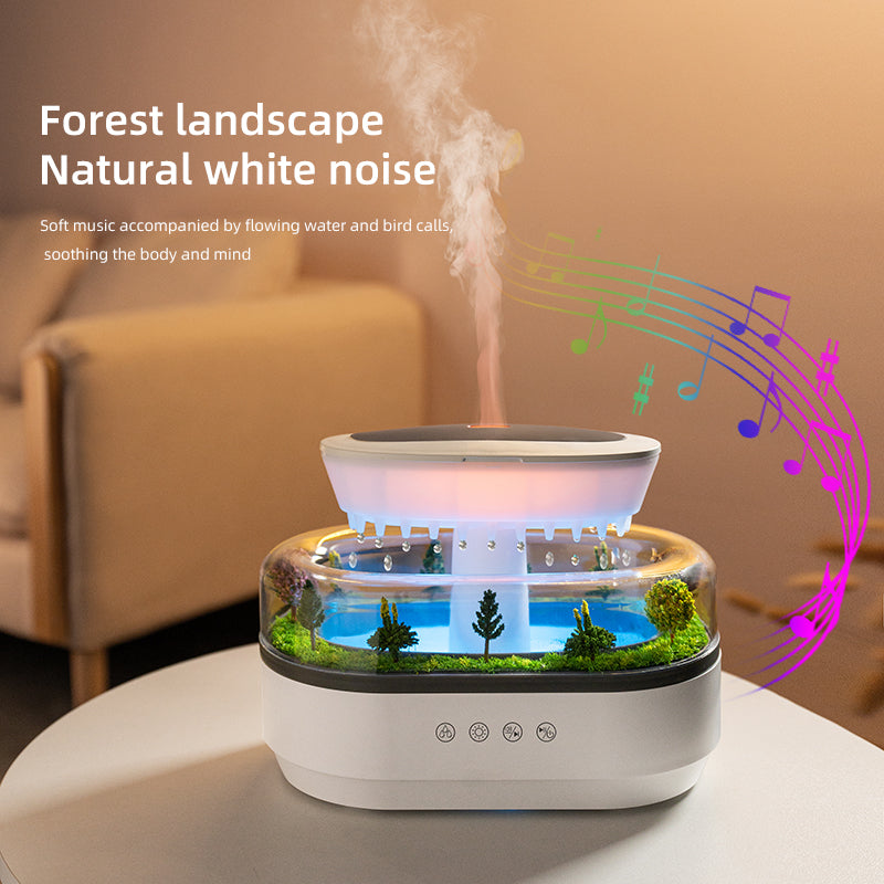 Zarusky™ Rain Cloud 3-in-1 Ambient Humidifier – Raindrop Aroma Diffuser & White Noise Sleep Aid