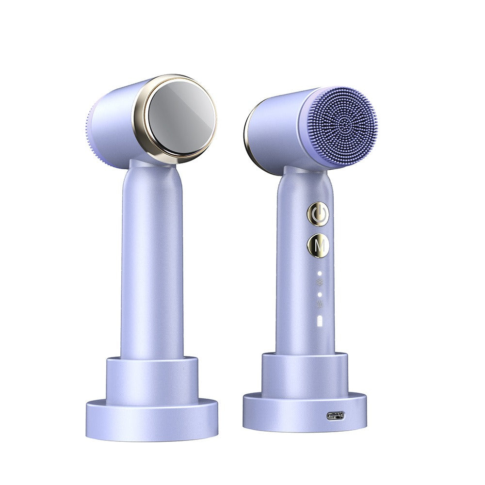 Zarusky™ 6-in-1 Hydro-Glow Facial Device – Ultrasonic Hot & Cold Pore Cleanser with LED Display