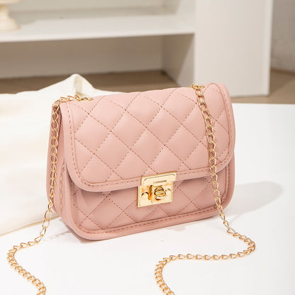 Embroidered Chain Bag - Women's Small Square Crossbody Purse