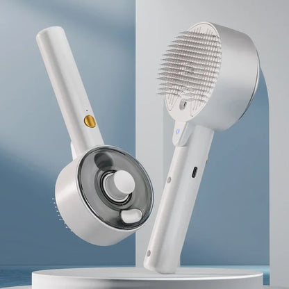 Electric pet spray massage comb with gentle water steam. Cleans, removes loose hair, and massages—perfect for cats, dogs, and kittens during grooming or bath time.