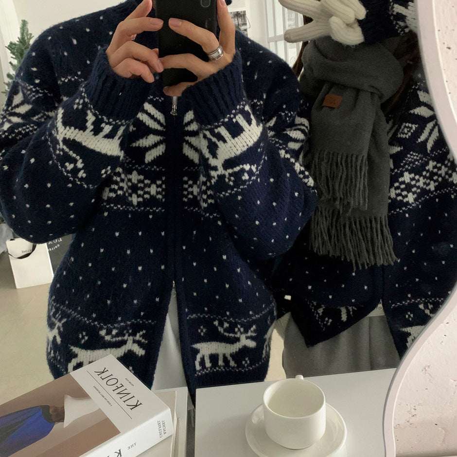 Men’s Luxe Casual Knit Cardigan – Winter Loose-Fit Stand Collar Sweater | Warm Premium Couple Outerwear