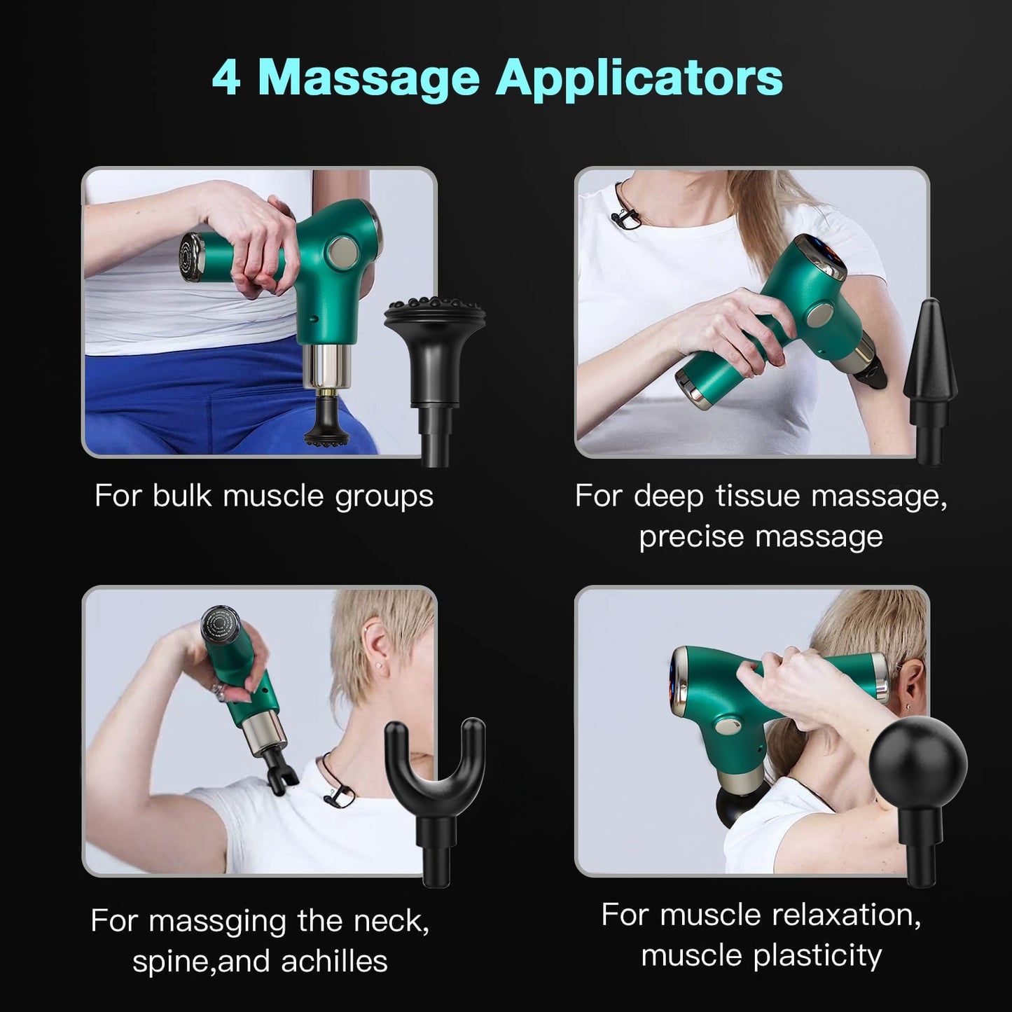 Zarusky Mini Pistolet de Massage – Masseur de Poche 32 Vitesses pour Soulagement Musculaire Profond