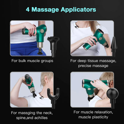 Zarusky Mini Pistolet de Massage – Masseur de Poche 32 Vitesses pour Soulagement Musculaire Profond
