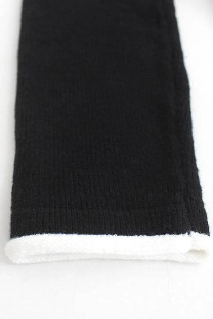 Off-Shoulder Maxi Sweater Dress - Contrast Trim Long Sleeve