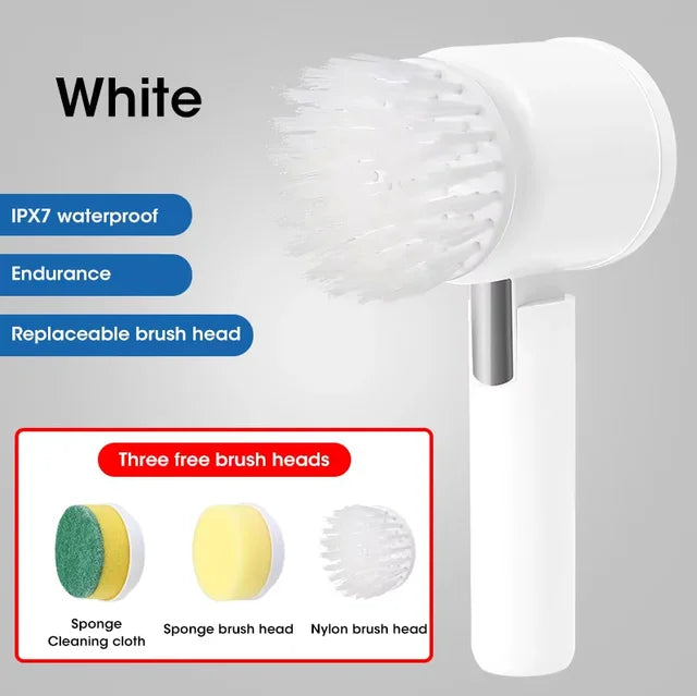Electric Spin Scrubber - 5-in-1 Power Cleaning Brush for Bathroom & Home | Zarusky