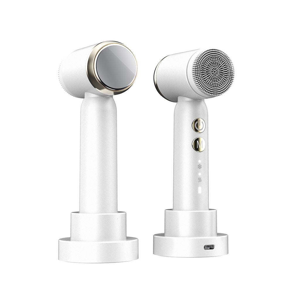 Zarusky™ 6-in-1 Hydro-Glow Facial Device – Ultrasonic Hot & Cold Pore Cleanser with LED Display