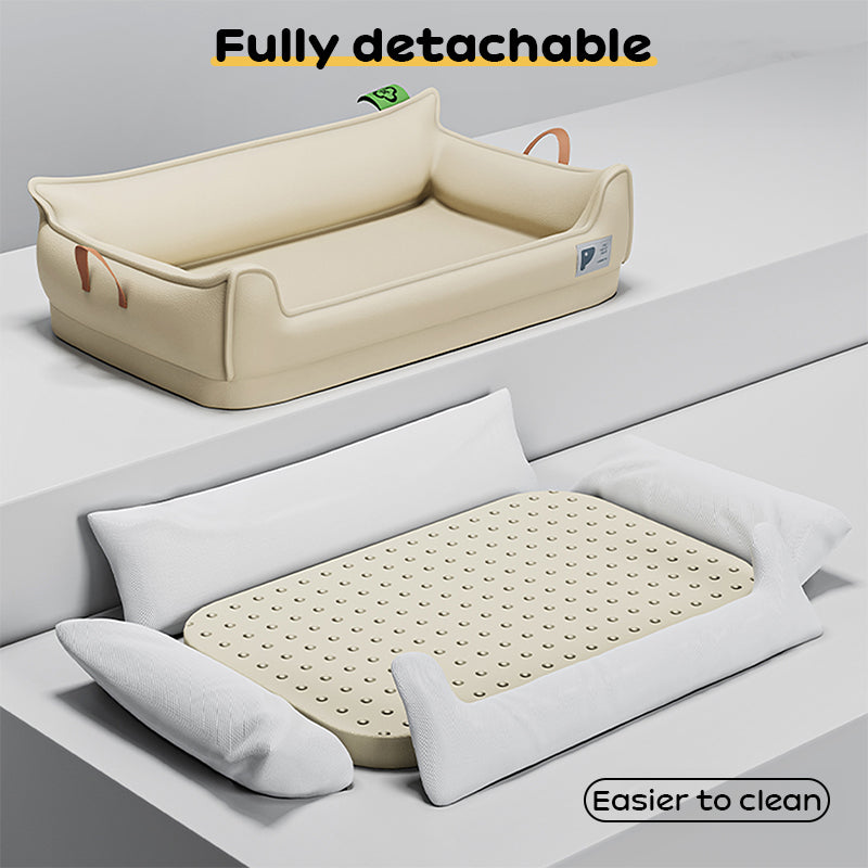 Durable all-weather dog house built for medium and large dogs. Chew-resistant, portable, and washable—ideal for indoor and outdoor comfort year-round.