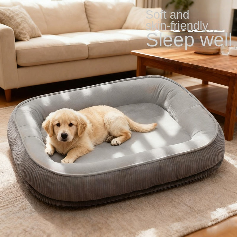 Warm semi-enclosed dog house bed with removable, washable cushion. All-season comfort for dogs and cats—cozy, secure, and easy to maintain.