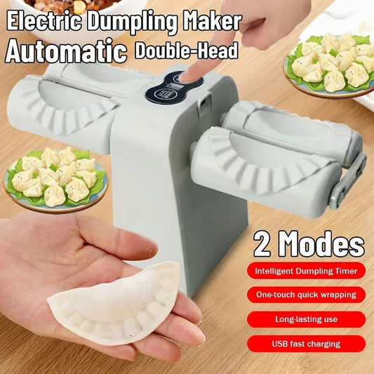 Make perfect dumplings at home with this fully automatic electric dumpling maker. Double-head design for fast, uniform pierogi and dumplings with minimal effort.