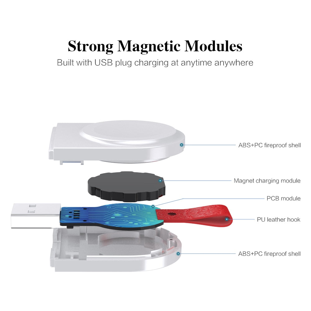 Portable Magnetic Apple Watch Charger | Cable-Free USB Wireless Charging Dock for iWatch Series 1-11, SE & Ultra