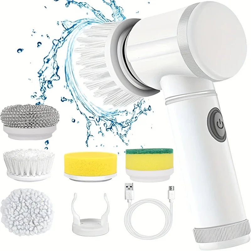 Electric Spin Scrubber - 5-in-1 Power Cleaning Brush for Bathroom & Home | Zarusky