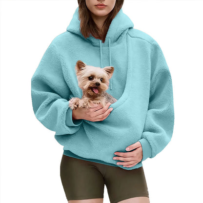 Pet Carrier Hoodie, Hands-Free Dog & Cat Carry Bag, Unisex Sweatshirt for Small Pets