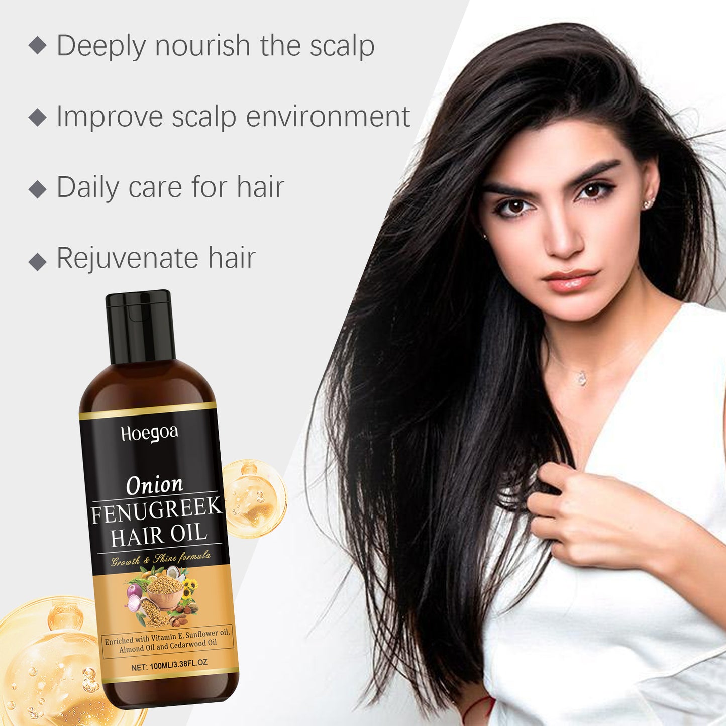 Zarusky Onion Hair Growth Oil – Repairs Dry Hair & Reduces Hair Loss | USA 2-6 Days