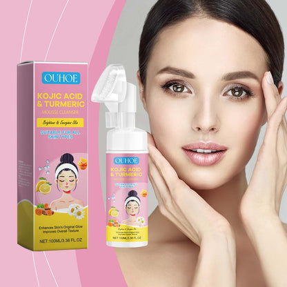 Kojic Acid Turmeric Mousse Cleanser - Brightening Hydrating Foam Face Wash