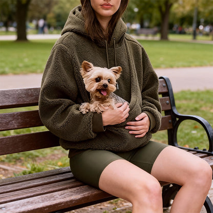 Pet Carrier Hoodie, Hands-Free Dog & Cat Carry Bag, Unisex Sweatshirt for Small Pets