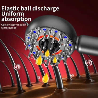 Electric scalp massager with guiding comb, 4 massage modes, and red light therapy. Designed for relaxing scalp massage, smooth hair care, and deep scalp moisturizing.