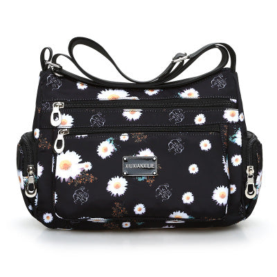 Vintage floral shoulder bag with rural charm. Lightweight, stylish, and practical with multiple zippers—perfect for everyday European & American fashion looks.
