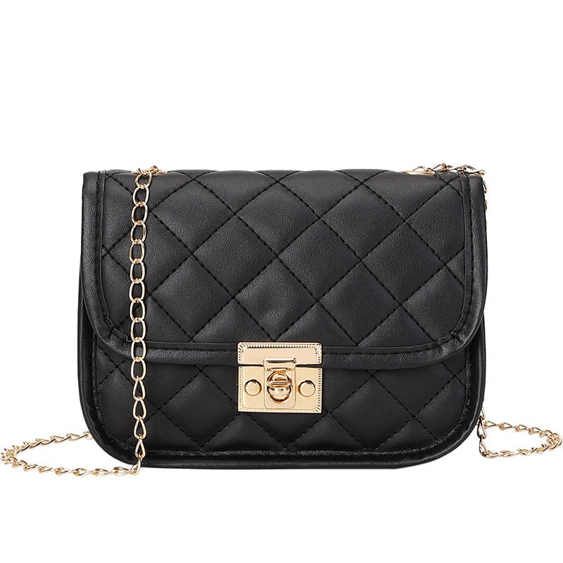 Embroidered Chain Bag - Women's Small Square Crossbody Purse