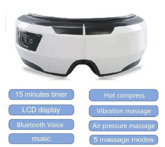 Zarusky™ Eye Massager – Vibration, Air Pressure & Heating Therapy with Bluetooth Music for Relaxation & Vision Care