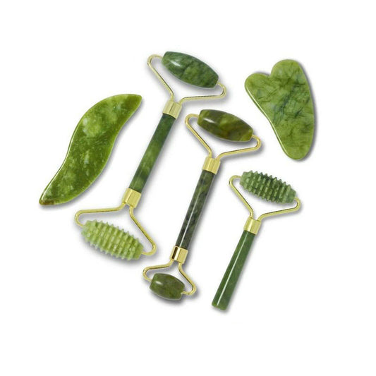 Natural Jade Roller & Gua Sha Scraping Set – Anti-Aging Face Massage & Skin Tightening Tool