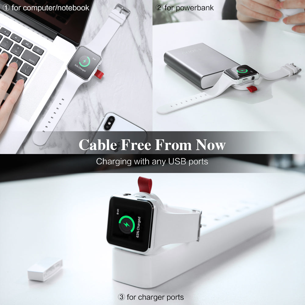 Portable Magnetic Apple Watch Charger | Cable-Free USB Wireless Charging Dock for iWatch Series 1-11, SE & Ultra